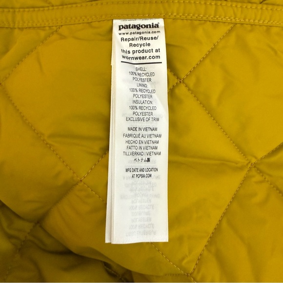Patagonia Diamond Quilted Bomber Hoody Women’s Large Orange Rust Outdoor Rare - Picture 11 of 14